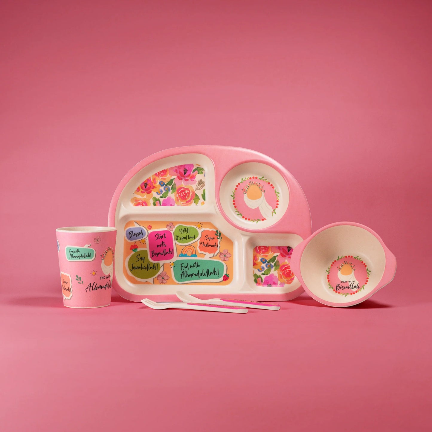 Super Muslimah Kinder-Geschirrset (5-teilig)
