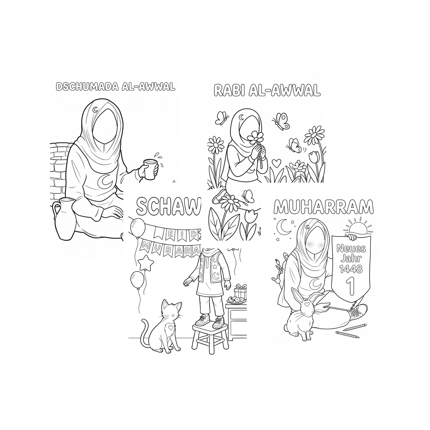 Meine islamischen Monate zum Ausmalen – Kostenloses Ausmalheft (PDF)