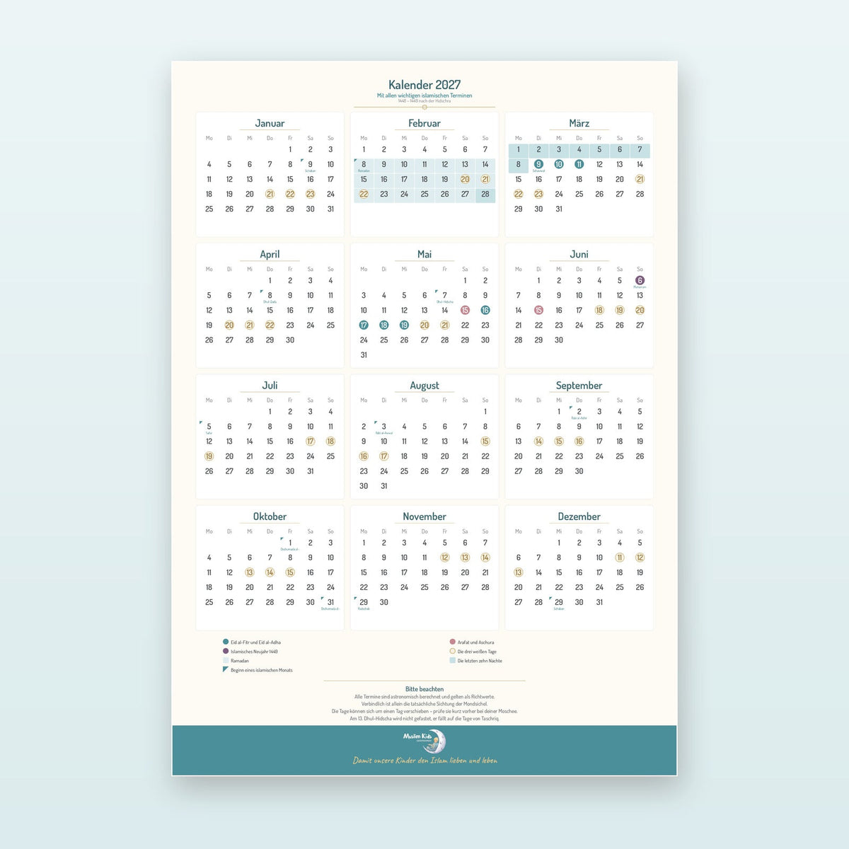 Islamischer Kalender 2027 als A3-Poster