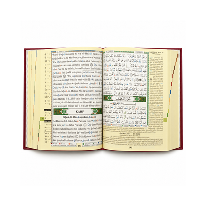 Quran Tajweed mit Übersetzung und Lautschrift, QR-Code – Hardcover groß (Rot)