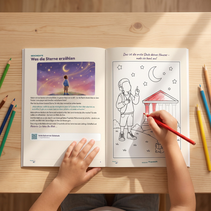 Die 5 Säulen des Islam – Mitmachbuch für Kinder (A4, Farbe)